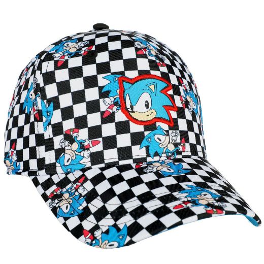 Picture of Sonic Checkered Youth AOP Curved Bill Snapback