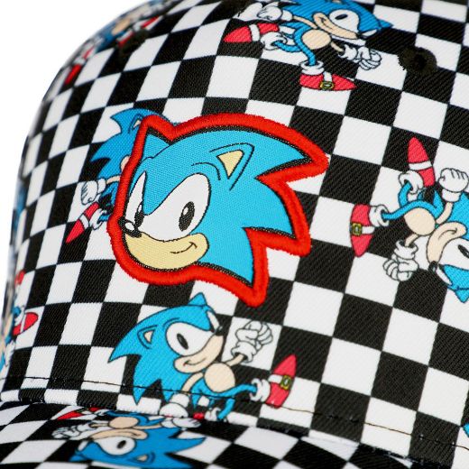 Picture of Sonic Checkered Youth AOP Curved Bill Snapback
