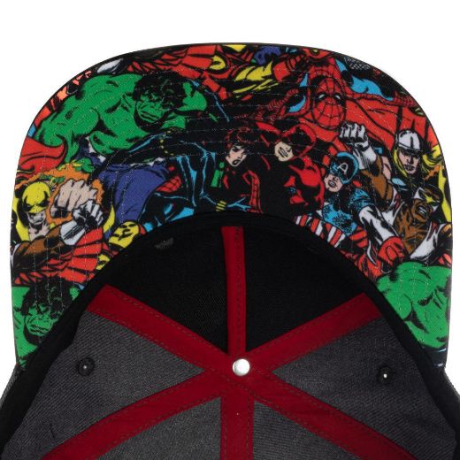 Picture of Marvel Logo Carbon Fiber Flat Bill Snapback