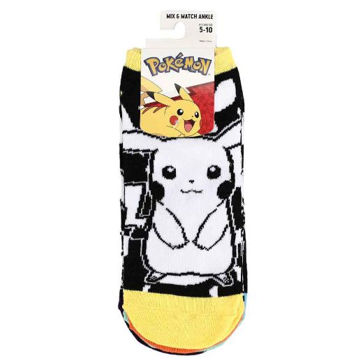 Picture of Pokemon Characters 5 Pair Ankle Socks