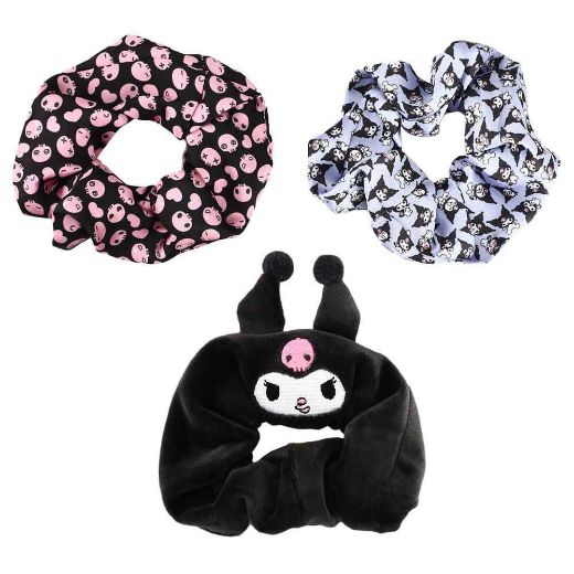 Picture of Kuromi 3 Pack 3D Plush Scrunchies