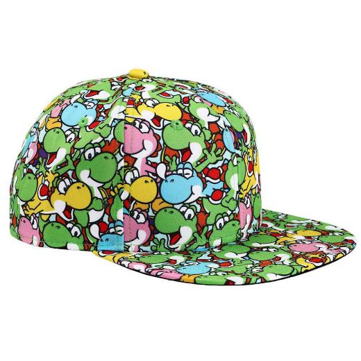 Picture of Super Mario Yoshi Youth AOP Flat Bill Snapback