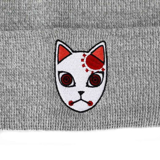 Picture of Demon Slayer Fox Mask Embroidered Cuff Beanie