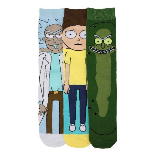 Picture of Rick & Morty Animigos 360 Character 3 Pair Crew Socks