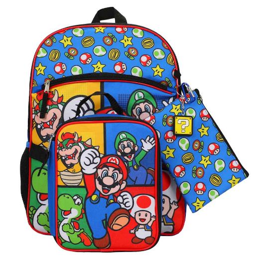 Picture of Super Mario 5 pc Backpack Set