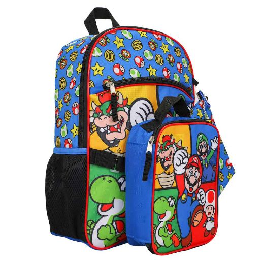 Picture of Super Mario 5 pc Backpack Set