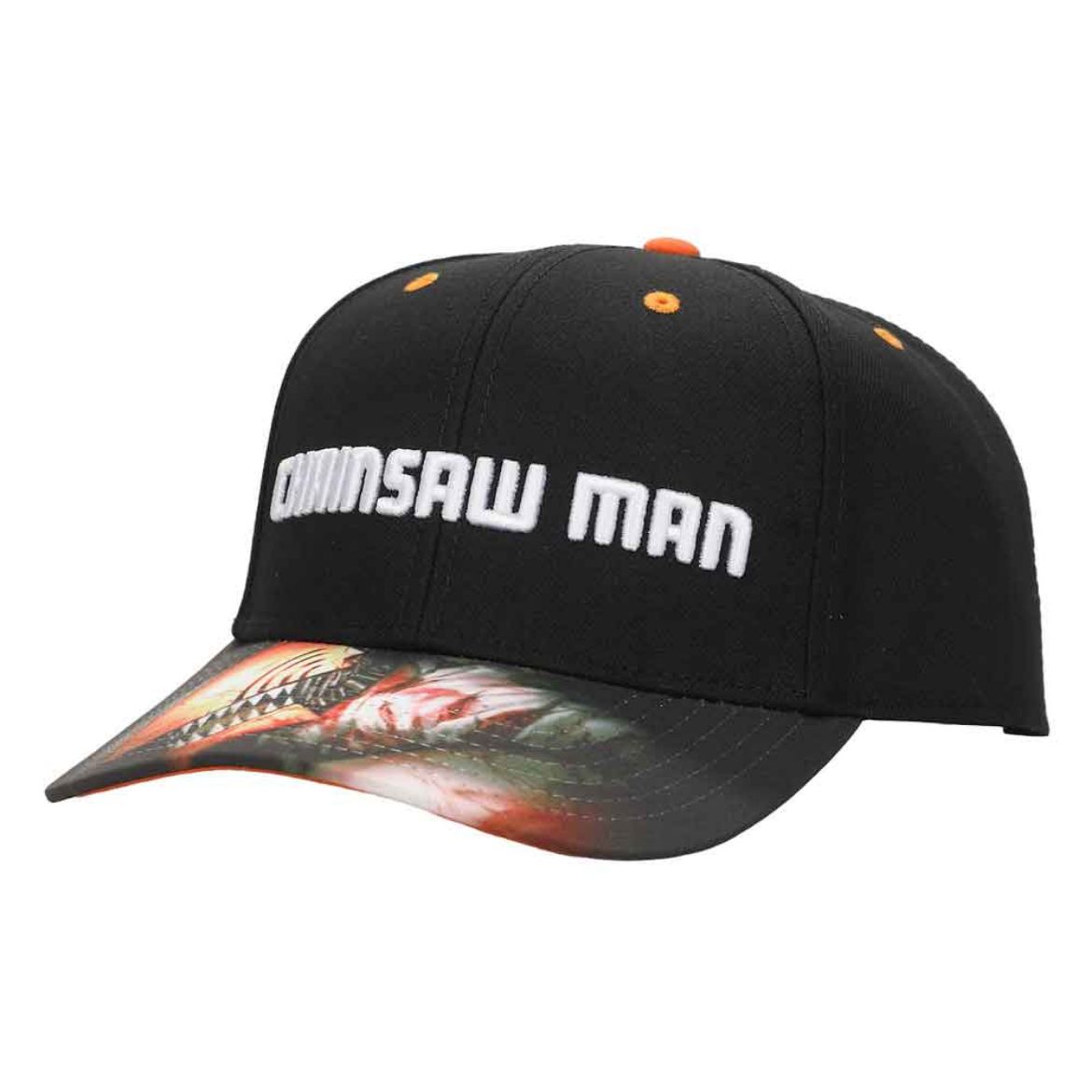 Picture of Chainsaw Man Raised Logo Embroidered Pre-Curved Bill Snapback