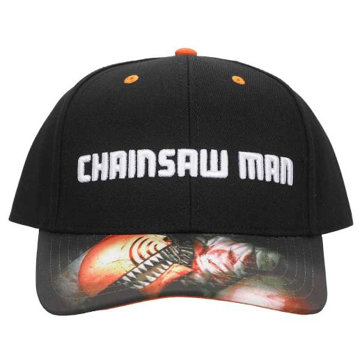 Picture of Chainsaw Man Raised Logo Embroidered Pre-Curved Bill Snapback
