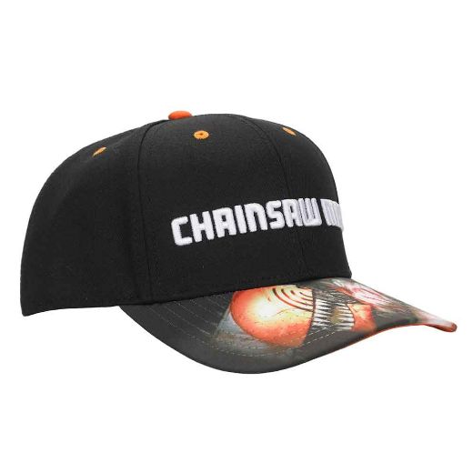 Picture of Chainsaw Man Raised Logo Embroidered Pre-Curved Bill Snapback