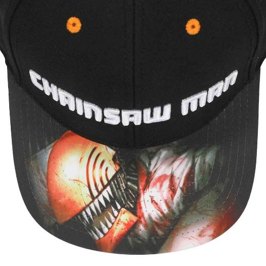 Picture of Chainsaw Man Raised Logo Embroidered Pre-Curved Bill Snapback