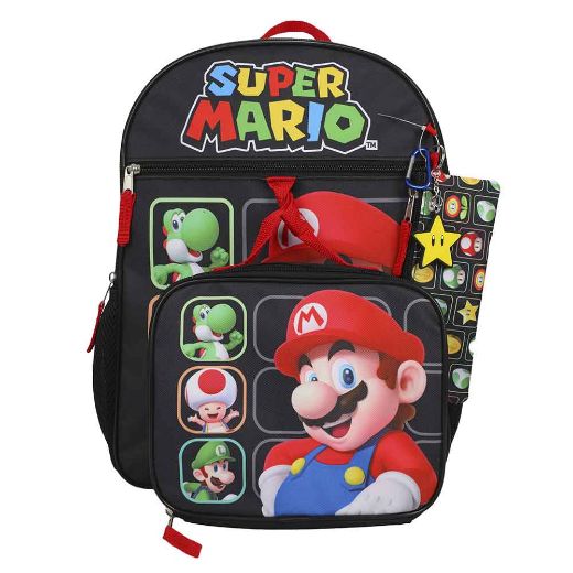 Picture of Super Mario Youth 5 pc Backpack Set