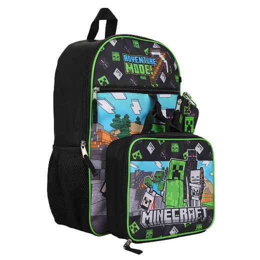 Picture of Minecraft Adventure Mode 5 pc Youth Backpack Set