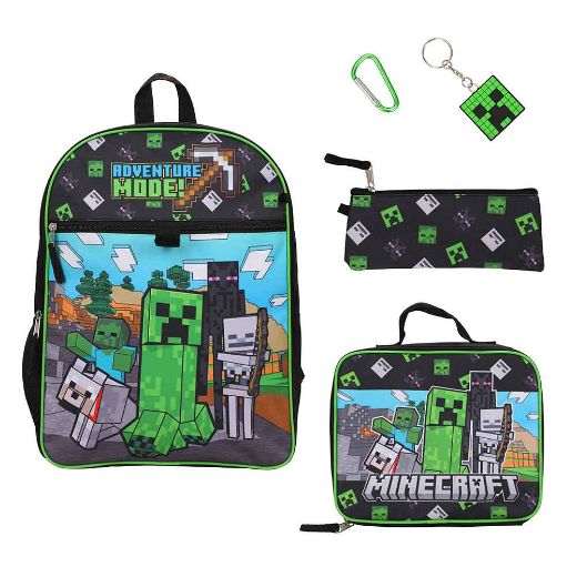 Picture of Minecraft Adventure Mode 5 pc Youth Backpack Set