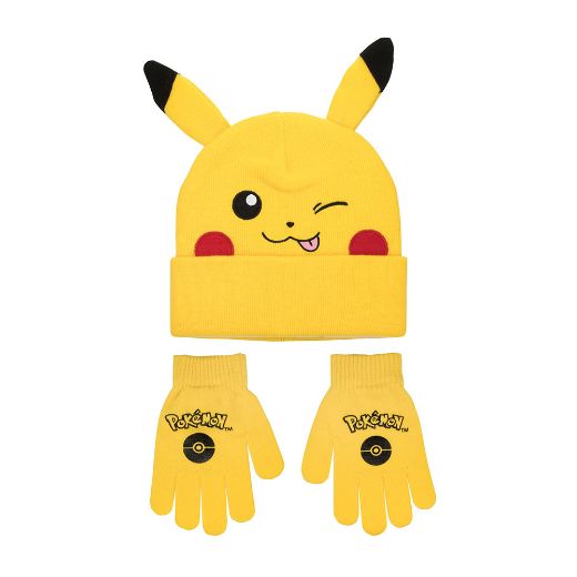 Picture of Pokemon Pikachu Youth Beanie & Gloves Combo