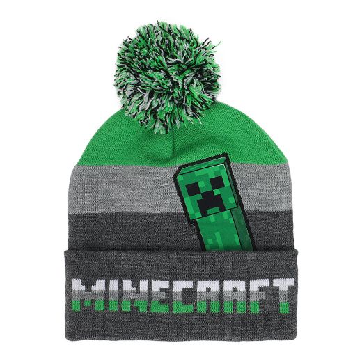Picture of Minecraft Creeper Peek-a-Boo Youth Beanie & Gloves Combo