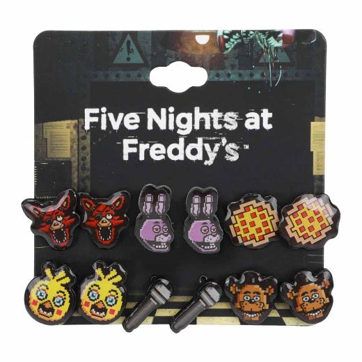 Picture of Five Nights at Freddy's Pixelated 6 Pack Earring Set