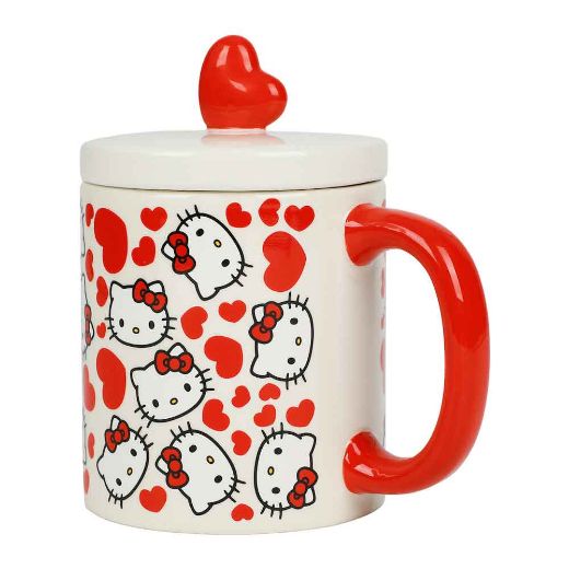 Picture of Hello Kitty Loves 16 oz. Lidded Ceramic Mug 