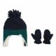 Picture of Little Me Two Tone Pilot Beanie & Mitten Combo