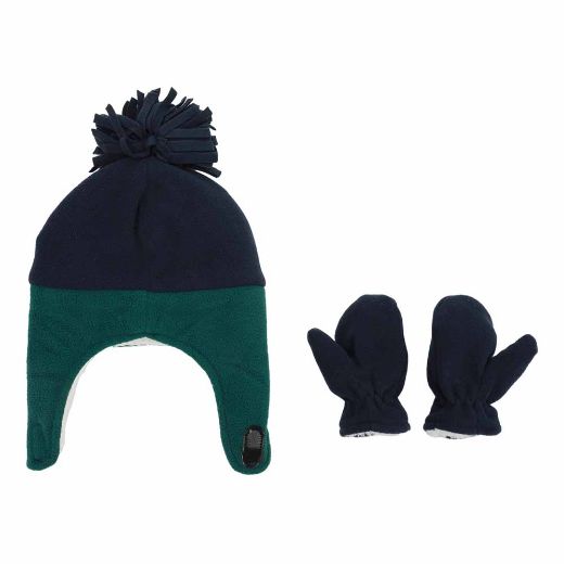 Picture of Little Me Two Tone Pilot Beanie & Mitten Combo