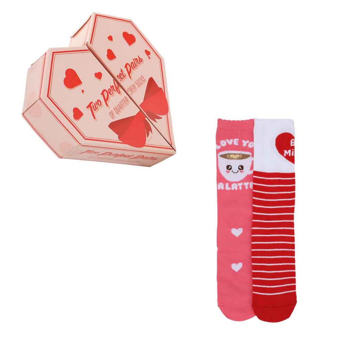 Picture of Bioworld Valentine's Day 2 Pair Women's Crew Heart Shaped Box Set