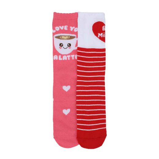 Picture of Bioworld Valentine's Day 2 Pair Women's Crew Heart Shaped Box Set