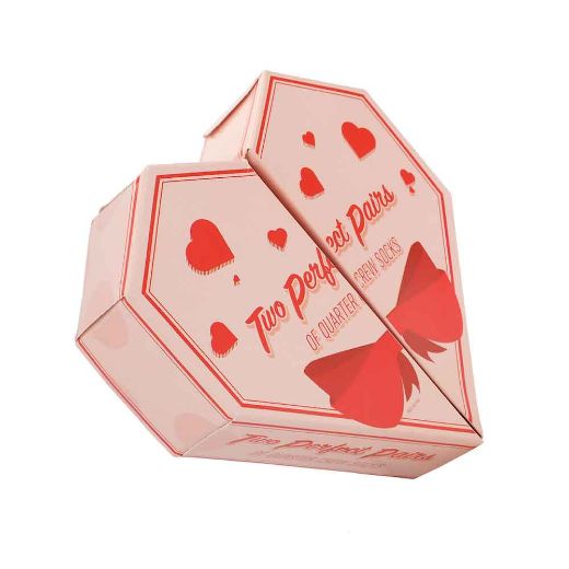 Picture of Bioworld Valentine's Day 2 Pair Women's Crew Heart Shaped Box Set