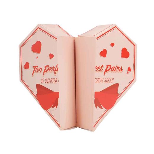 Picture of Bioworld Valentine's Day 2 Pair Women's Crew Heart Shaped Box Set