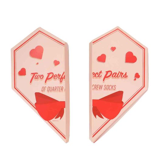 Picture of Bioworld Valentine's Day 2 Pair Women's Crew Heart Shaped Box Set