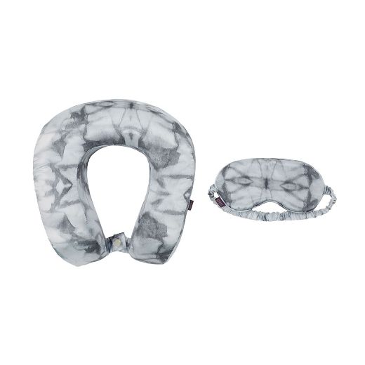 Picture of Bioworld Marbled Satin Neck Pillow & Eye Mask Travel Set