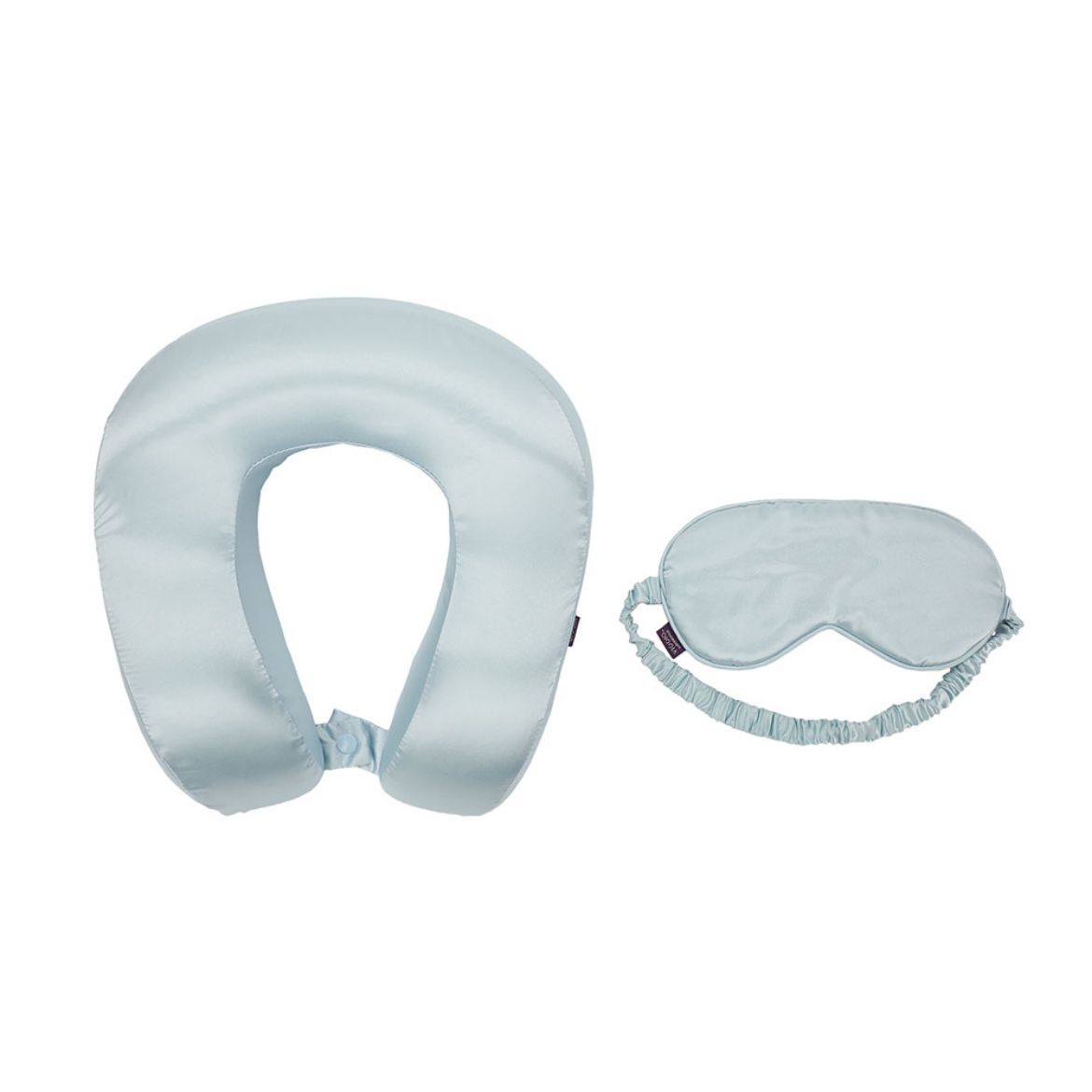 Picture of Bioworld Ice Blue Satin Neck Pillow & Eye Mask Travel Set