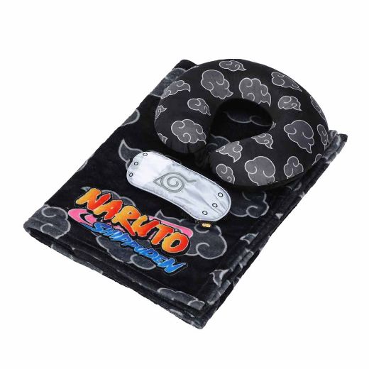 Picture of Naruto Neck Pillow, Throw and Eye Mask Travel Set