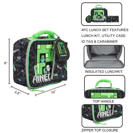 Picture of Minecraft Creeper 4 pc Lunch Kit