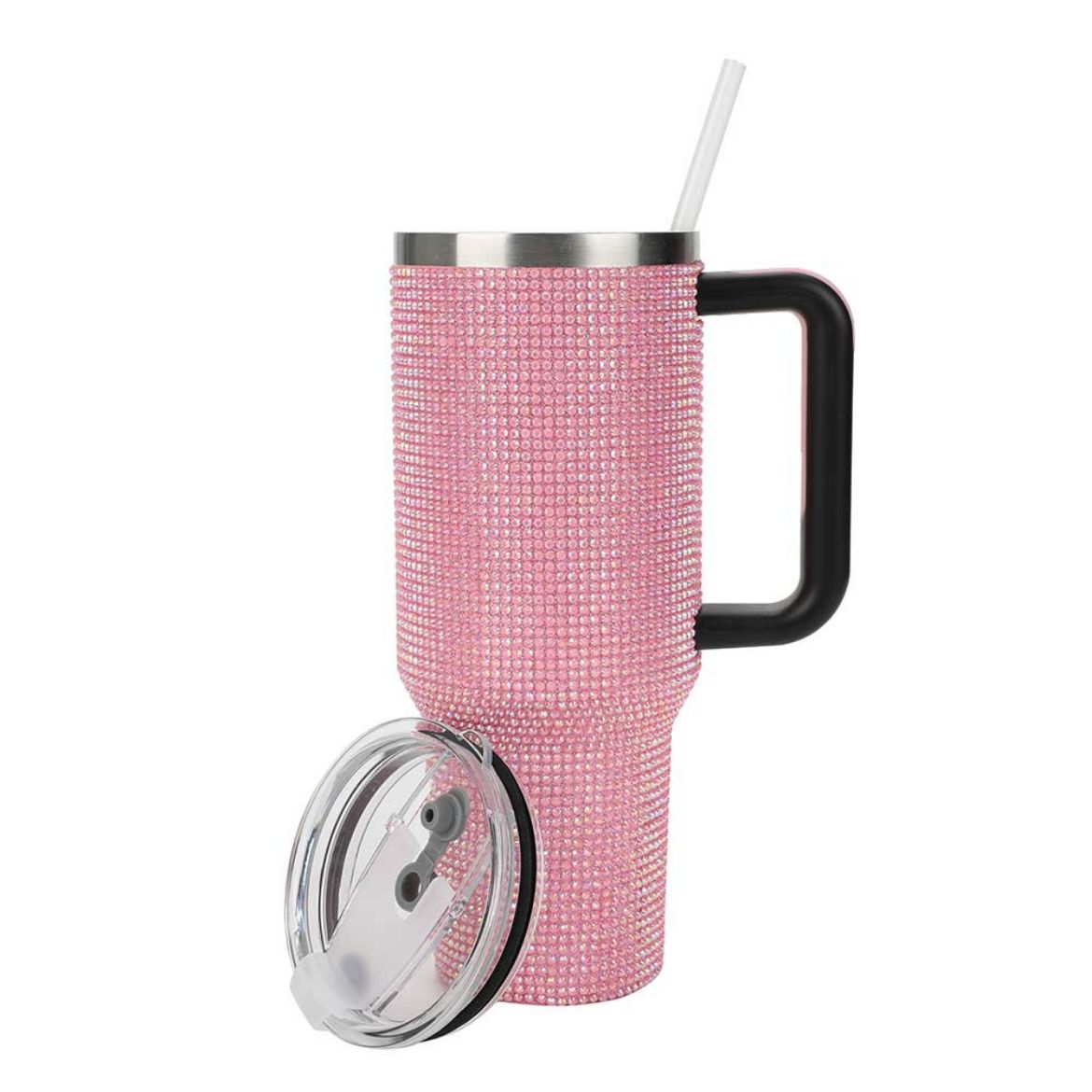 Picture of Bioworld Pink Rhinestone 40 oz. Stainless Steel Tumbler