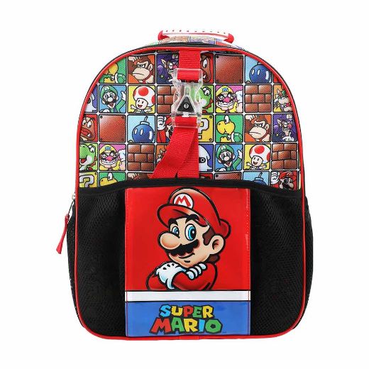 Picture of Super Mario Light Up Buckle 4 pc Toddler Backpack Set
