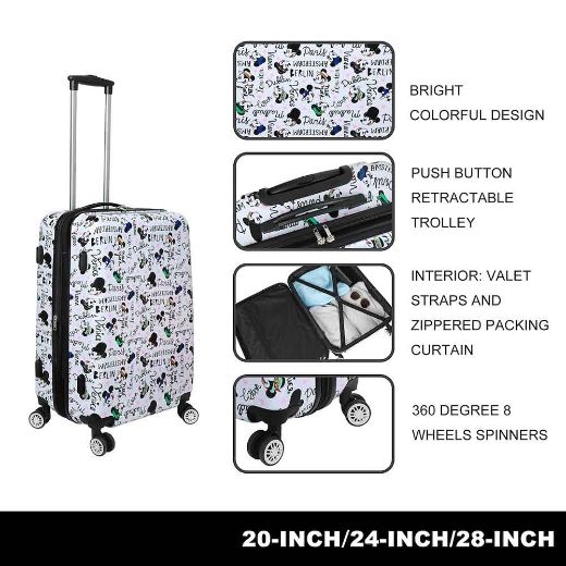 Picture of Disney Mickey Mouse Destinations 3 Piece Luggage Set