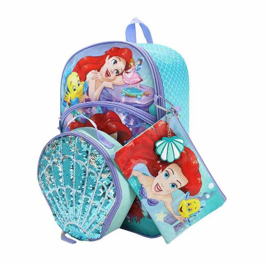 Picture of Disney The Little Mermaid 5 pc Textured Youth Backpack Set