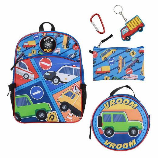 Picture of Bioworld Vroom Vroom 5 pc Youth Backpack Set
