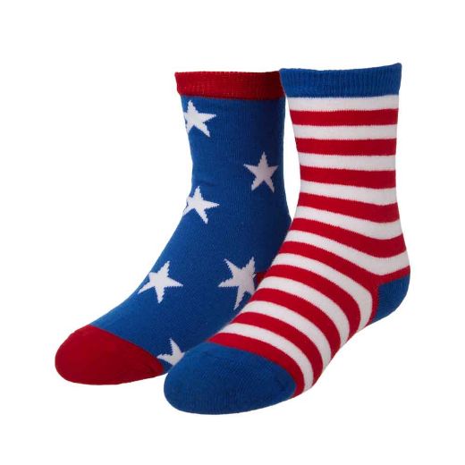 Picture of Americana Mismatched Youth Crew Socks
