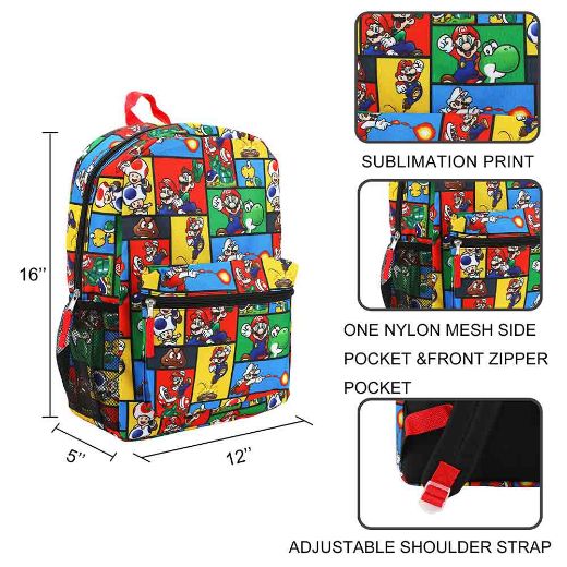 Picture of Super Mario Characters AOP Youth Backpack