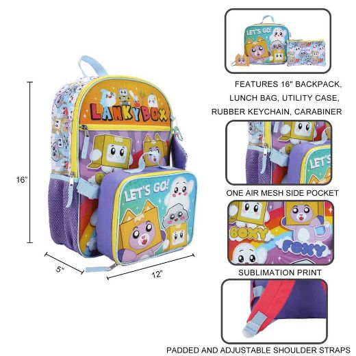 Picture of LankyBox Let's Go 5 pc Youth Backpack Set