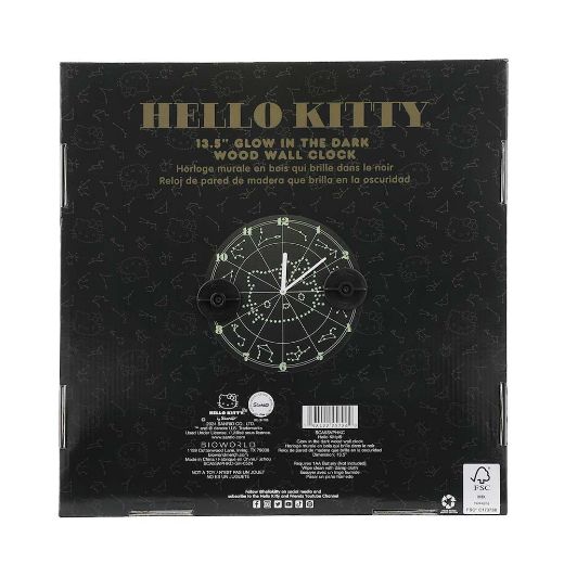 Picture of Hello Kitty Zodiac Stars Glow in the Dark Wall Clock