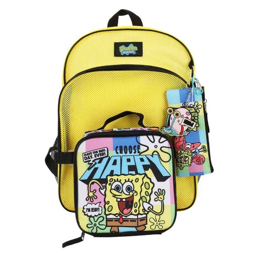 Picture of SpongeBob Squarepants Mesh 5 pc Youth Backpack Set