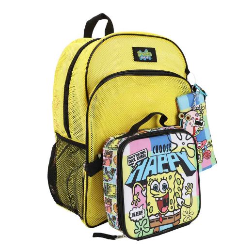 Picture of SpongeBob Squarepants Mesh 5 pc Youth Backpack Set