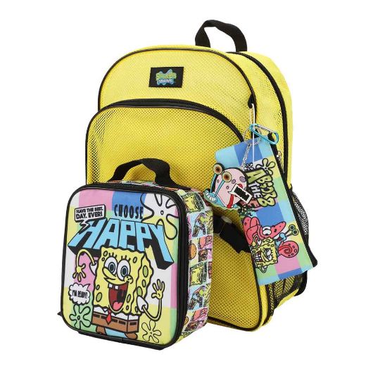 Picture of SpongeBob Squarepants Mesh 5 pc Youth Backpack Set
