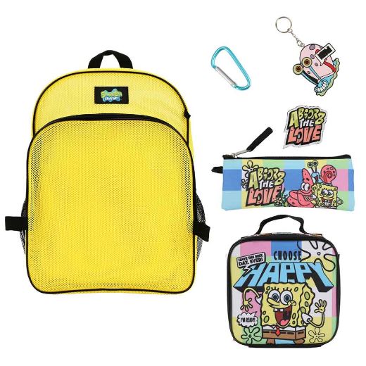 Picture of SpongeBob Squarepants Mesh 5 pc Youth Backpack Set