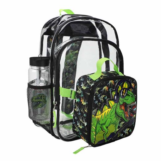 Picture of Bioworld Dinosaur 3 pc Clear Backpack Set