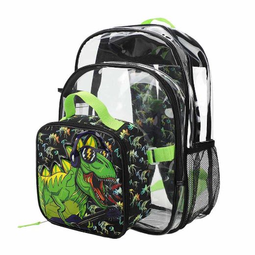 Picture of Bioworld Dinosaur 3 pc Clear Backpack Set