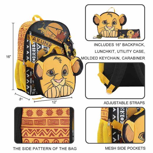 Picture of Disney The Lion King Hakuna Matata 5 pc Youth Backpack Set