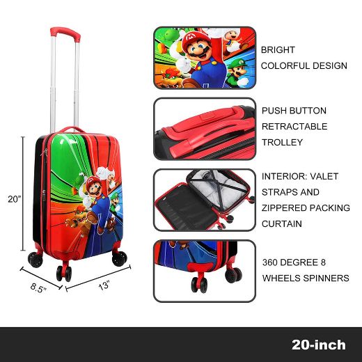 Picture of Super Mario Characters 20 in. Rolling Luggage