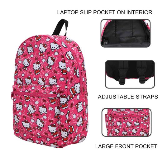 Picture of Hello Kitty Logo Toss AOP Travel Backpack